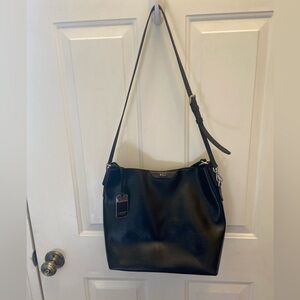 EUC Lauren Ralph Lauren Tate Leather Bag Tote Black